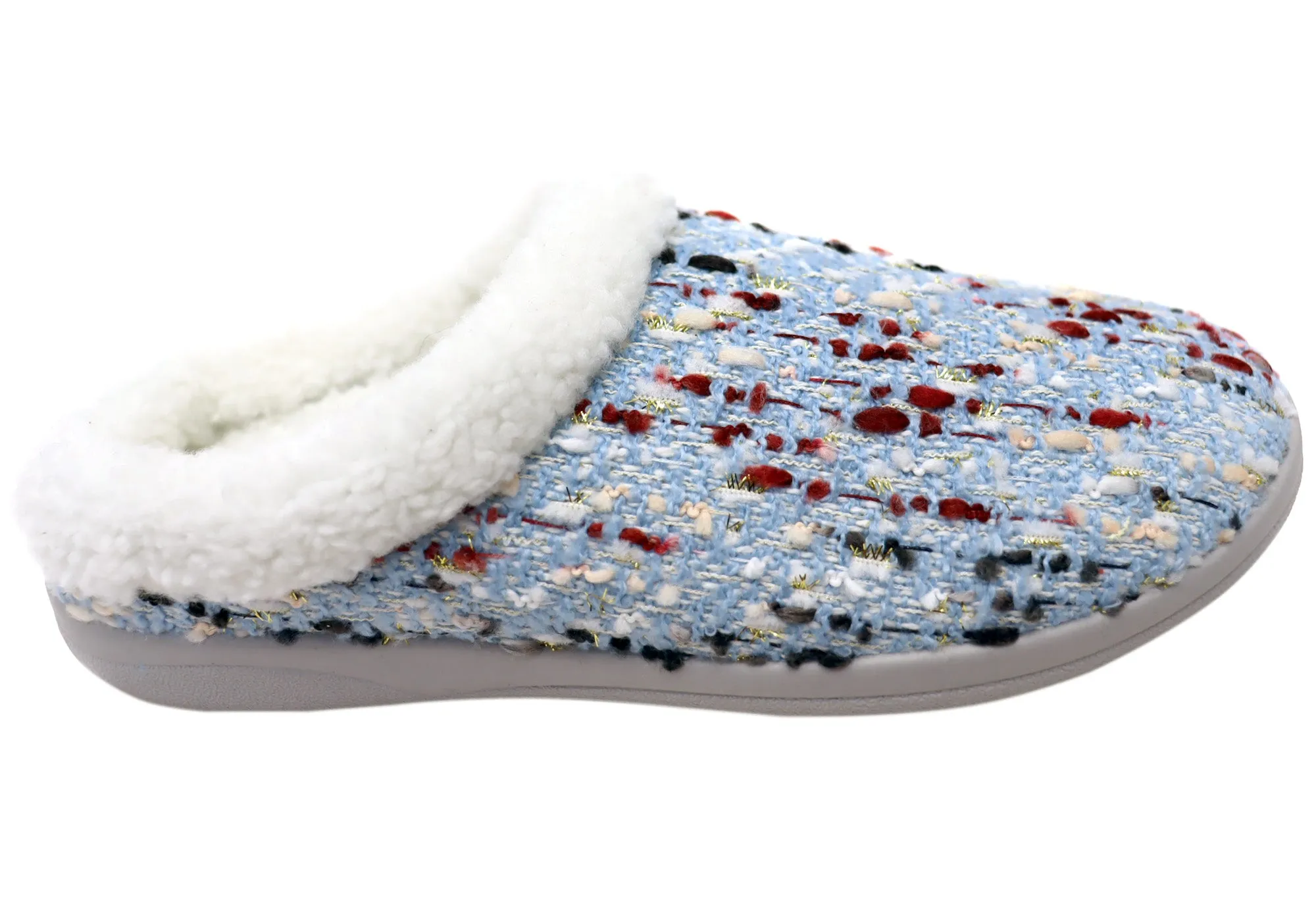 Anti Skid Feature Wedge Heel Homyped Glade Womens Supportive Comfortable Open Back Slippers