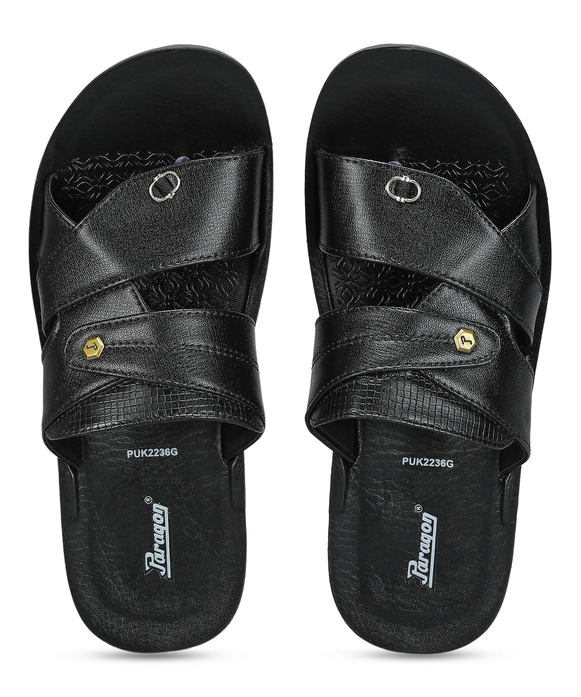 Block Heel Comfort Path Paragon Men's Slip-on Brown Sandals for Men | Comfortable Sole & Durable