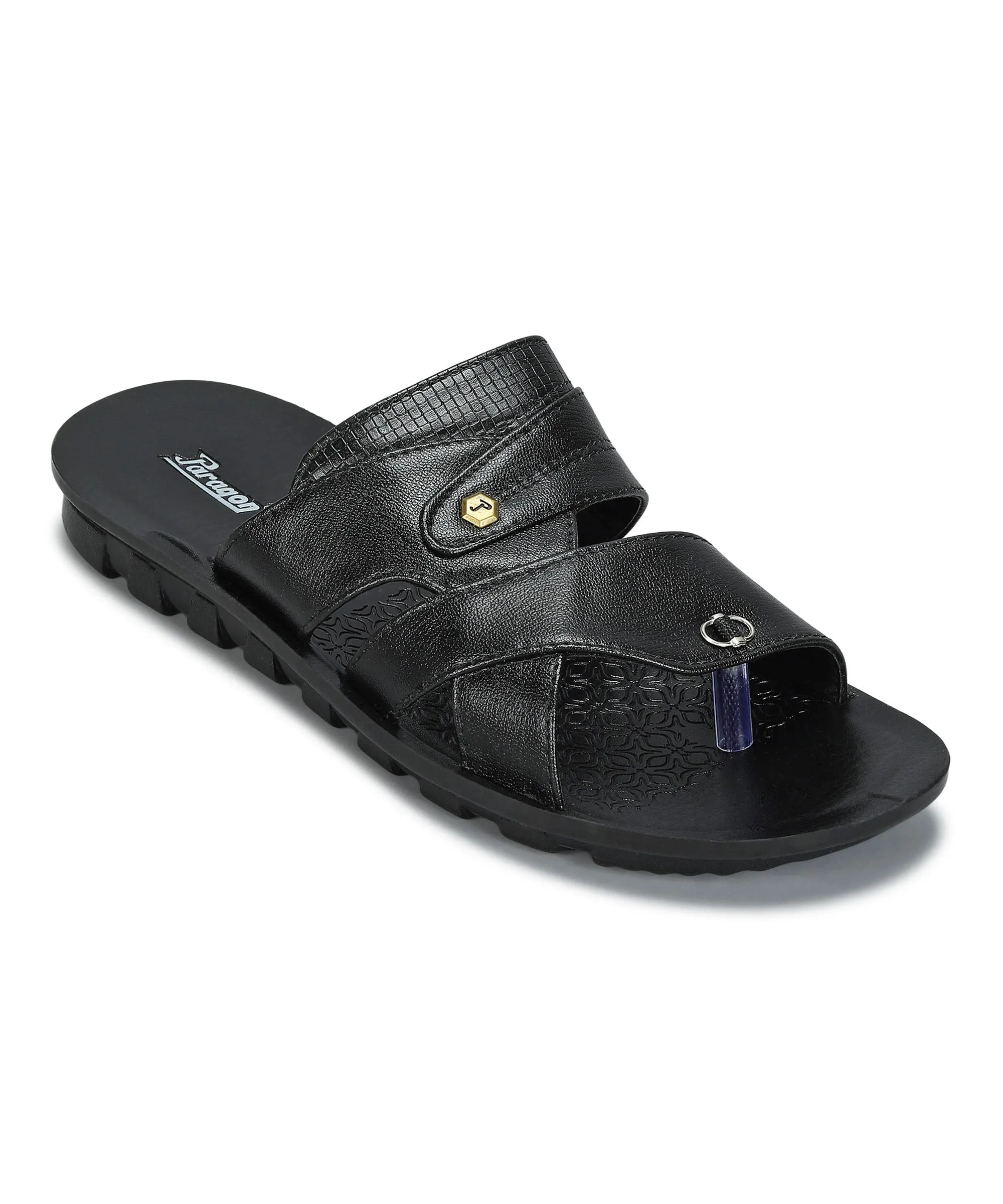 Paragon Men's Slip-on Brown Sandals for Men | Comfortable Sole & Durable Leg Ease Mid Heel