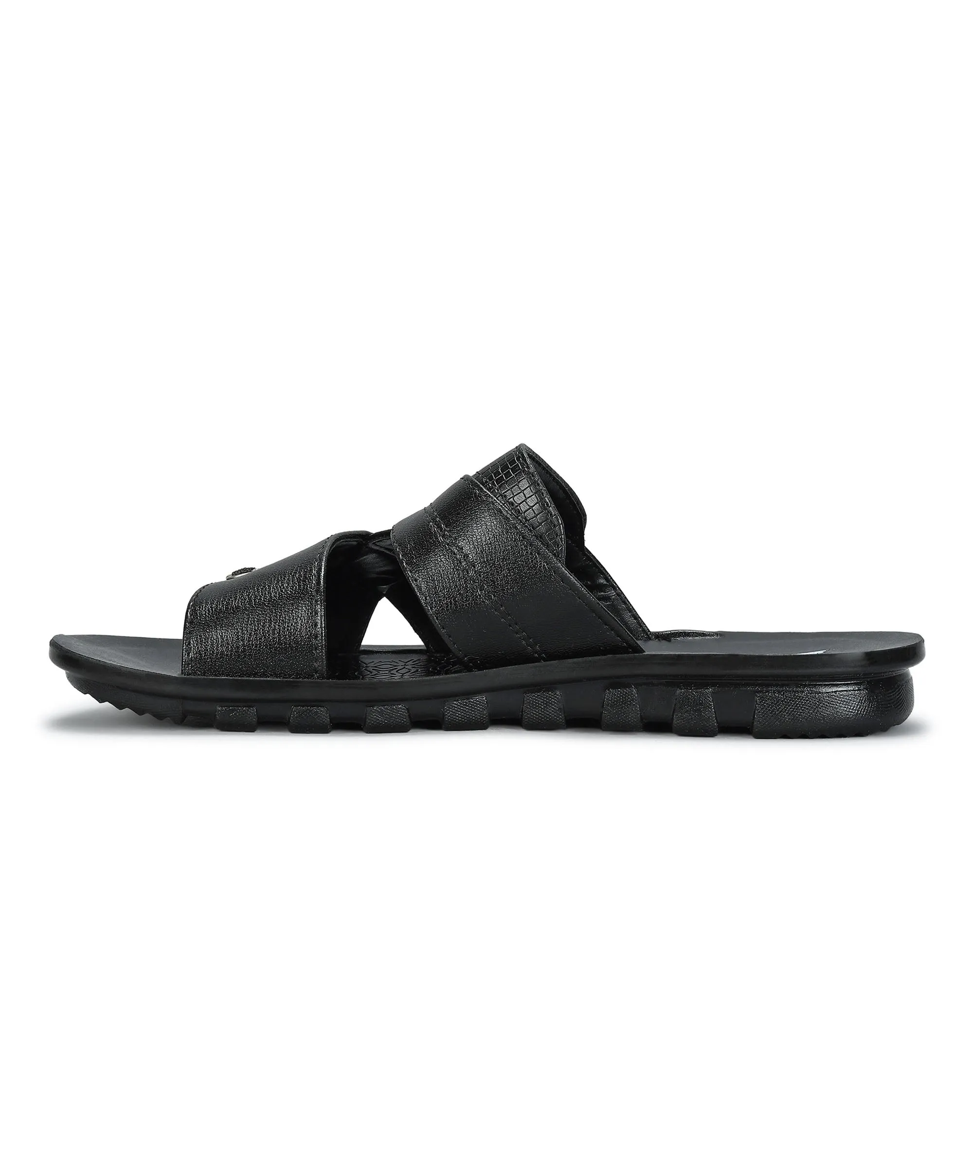 Block Heel Paragon Men's Slip-on Brown Sandals for Men | Comfortable Sole & Durable