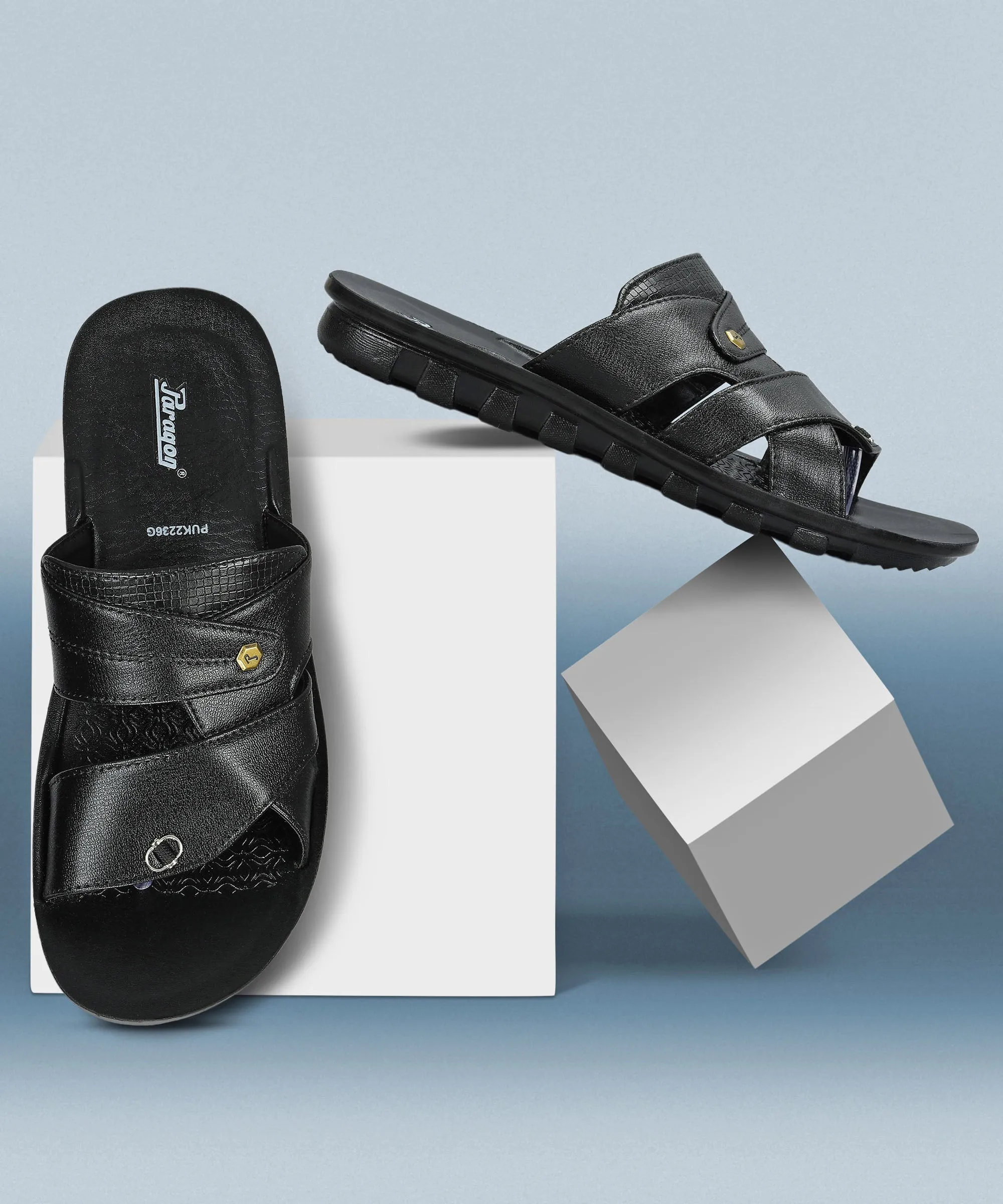 Street Walk Crystal Shine Paragon Men's Slip-on Brown Sandals for Men | Comfortable Sole & Durable