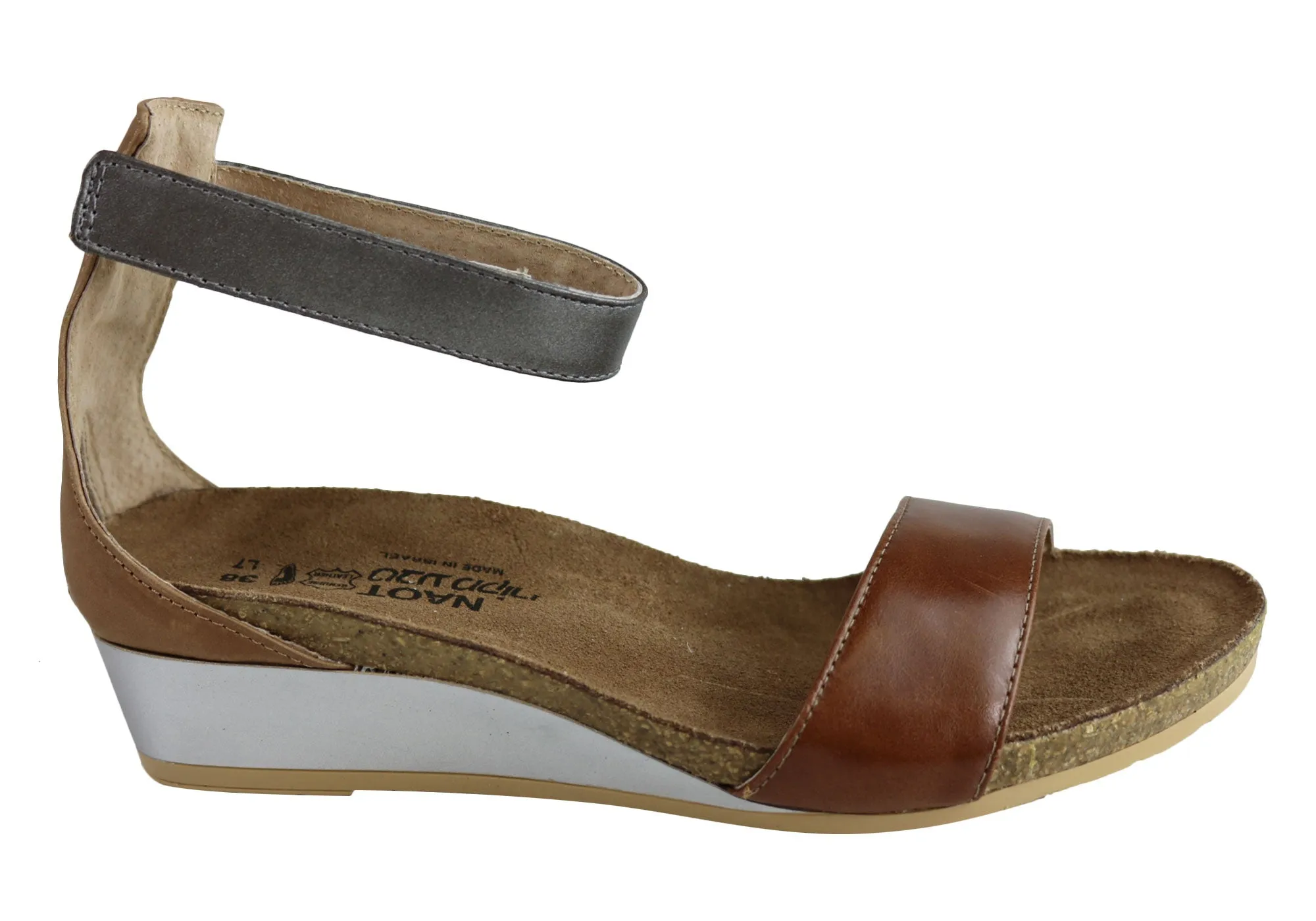 Chic Comfortable Trendy Naot Pixie Womens Leather Comfortable Cushioned Wedge Sandals