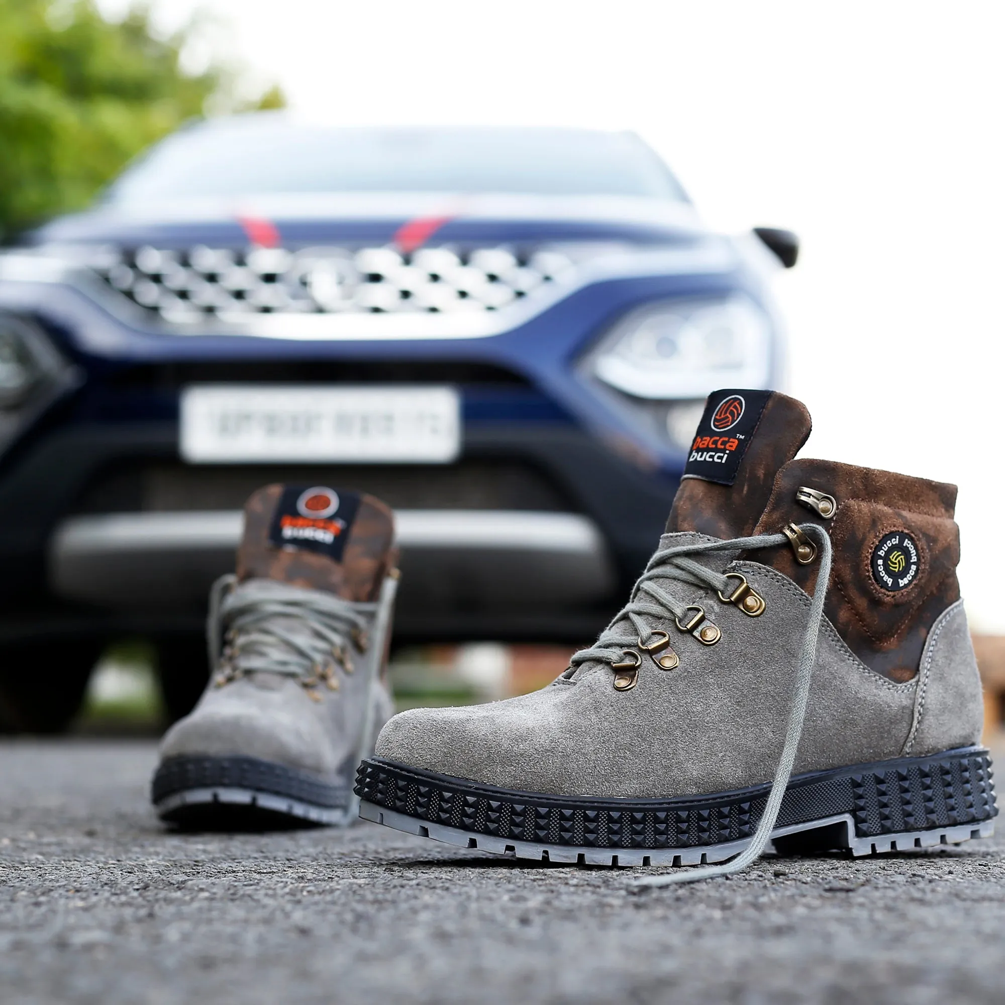 Bacca Bucci Men's URBAN Suede Leather Boots | Tactical Leather Boots for Motorcycle & Military High Arch Night Out