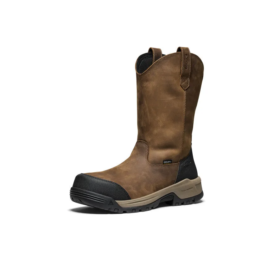 Men's Evanston Pull-On Waterproof Boot (Carbon Toe)  |  Bison/Black Calm Mood Lightweight Form Road Trip