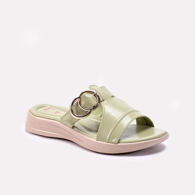 Spring Bloom Yoga Base Green Womens Comfy Slippers 0412765