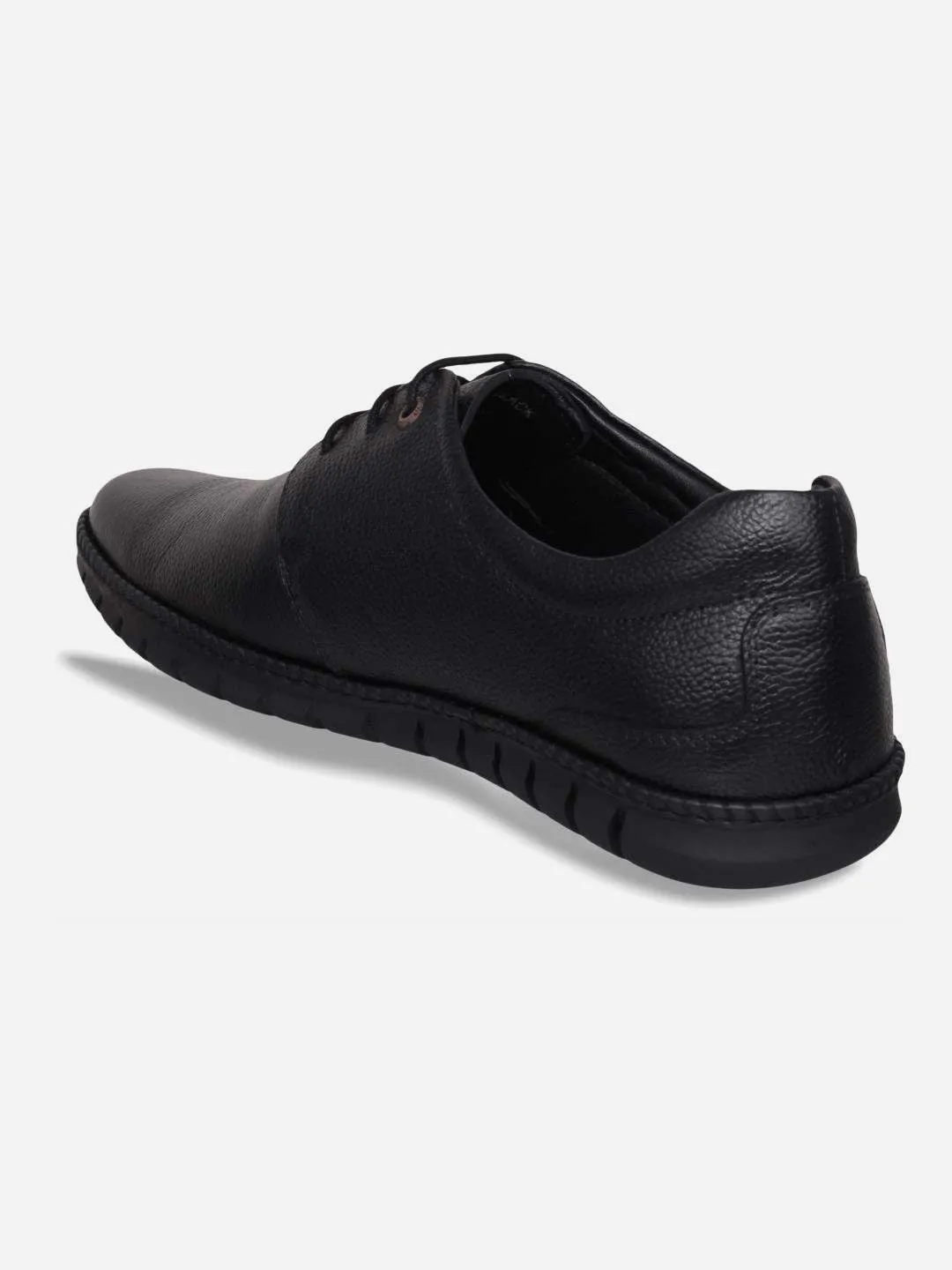 Men's Black Comfort Fit Semi Formal Lace Up (ID2072) Split Leather Good Arch Support