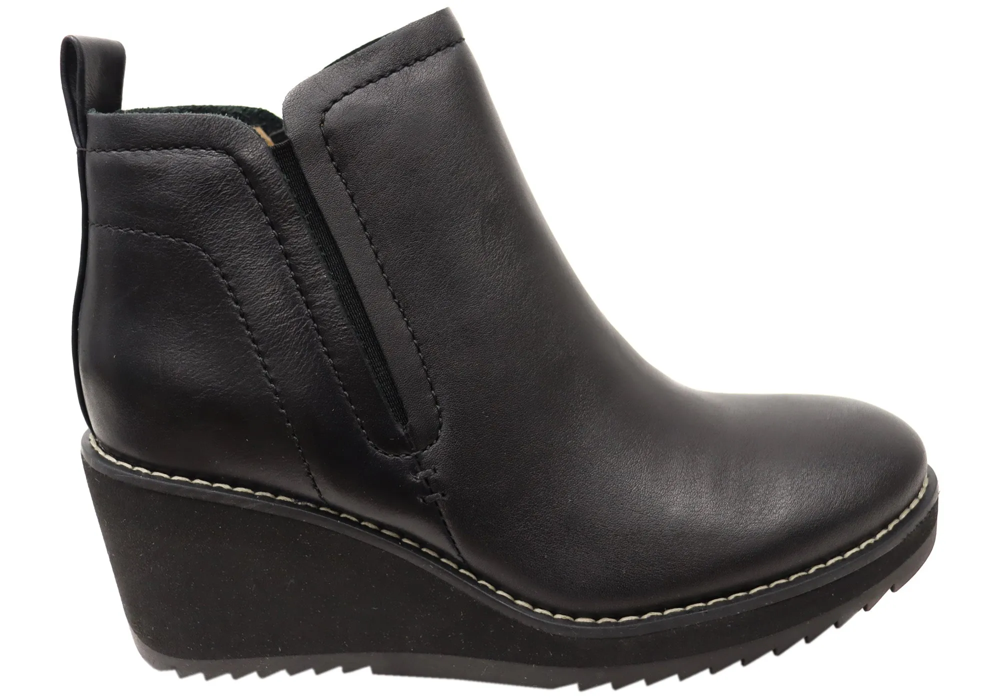 Sofft Emeree Womens Comfortable Leather Wedge Ankle Boots Dry Guard