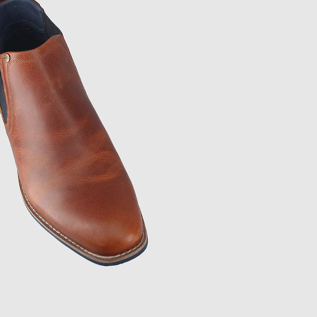 Dion Chelsea Boots Tan Protective Finish Outdoor Trek Zipper Closure