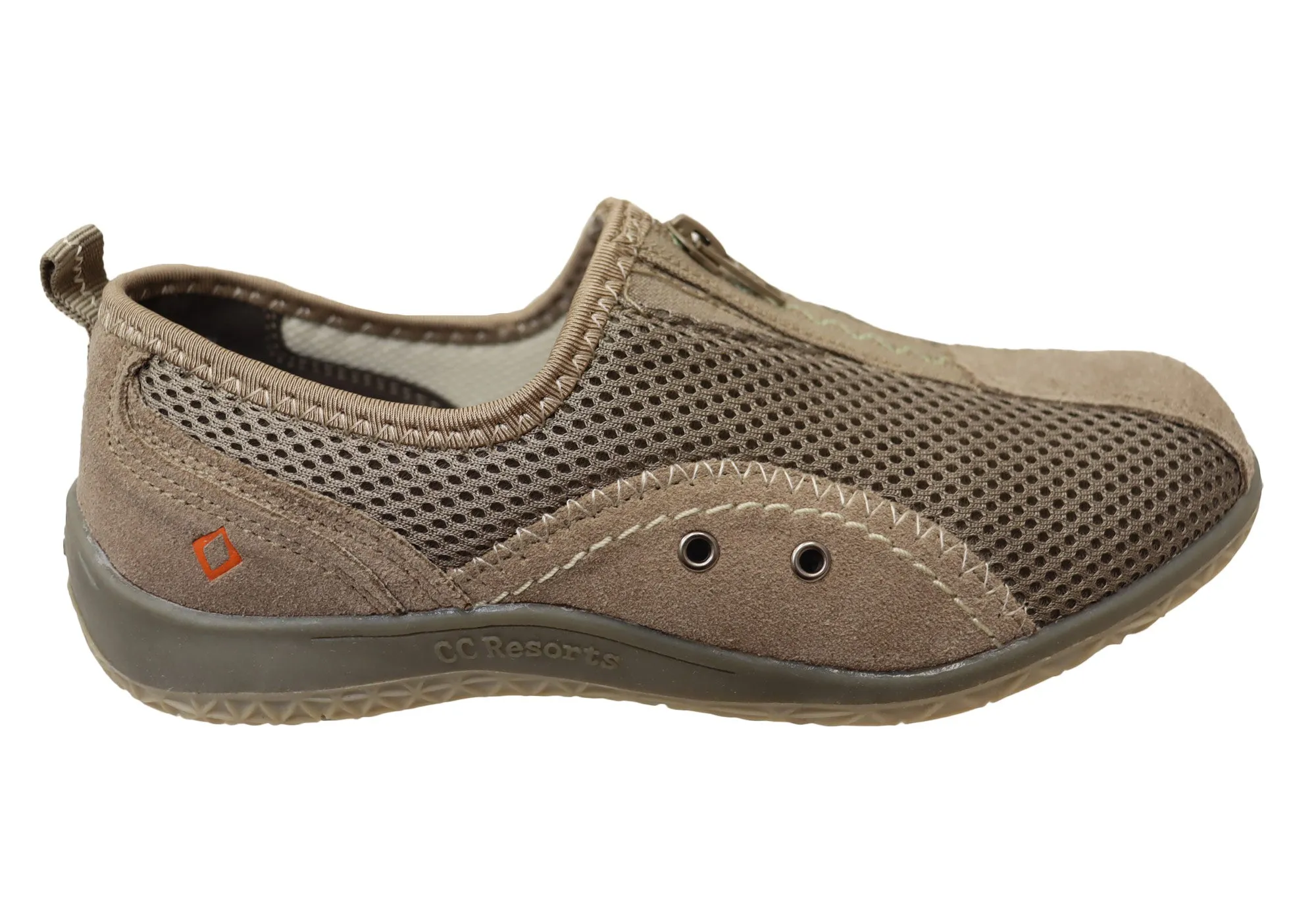CC Resorts Sorrell Womens Comfortable Casual Flats With Zip Entry Out And About