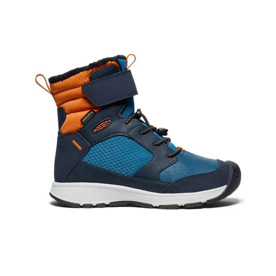 Big Kids' Skua Waterproof Winter Boot  |  Sky Captain/Gold Flame removable insoles