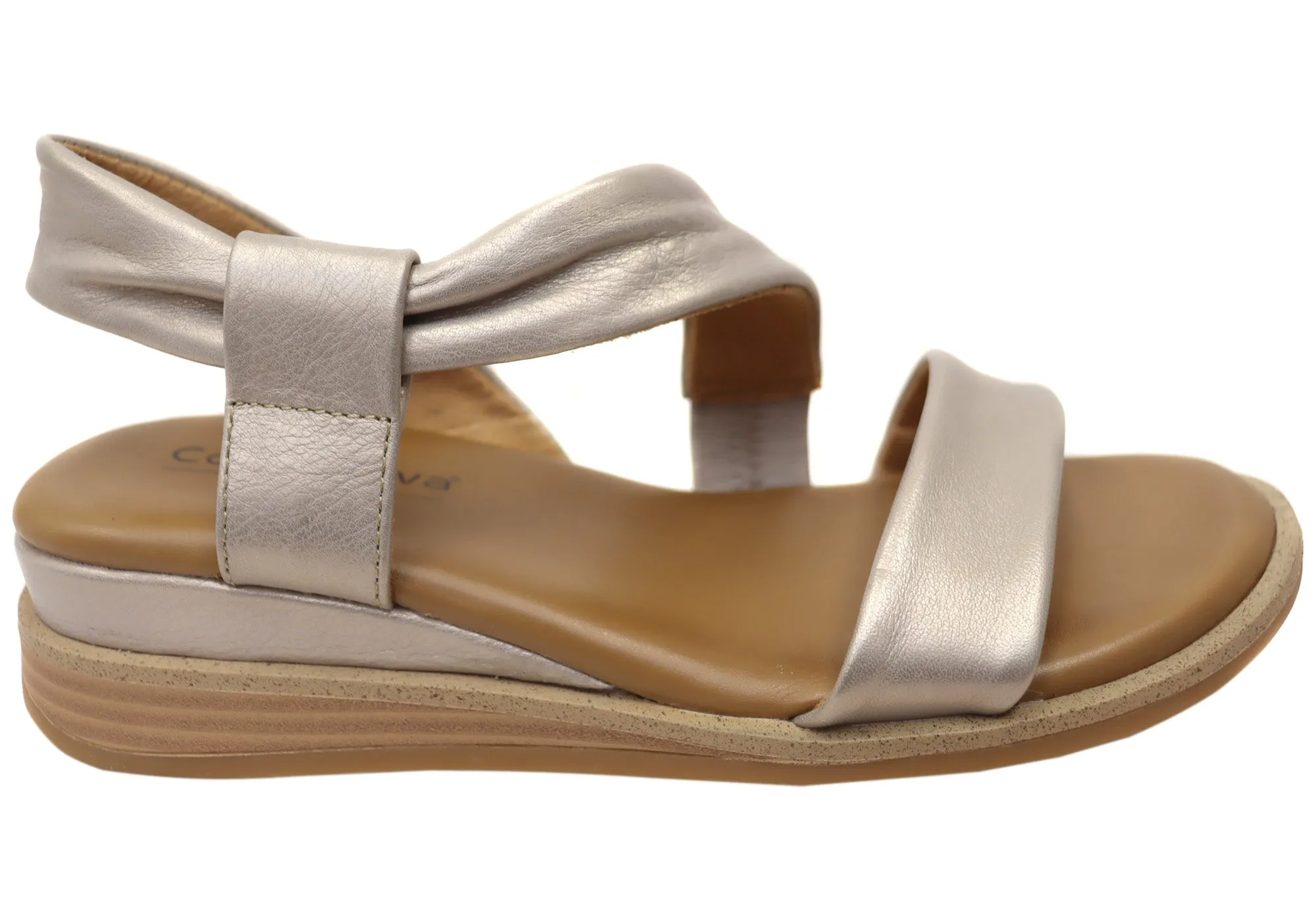 Comfortiva Marcy Womens Comfort Footbed Wide Fit Leather Sandals Sleek Sandals for Men Comfortable And Lightweight