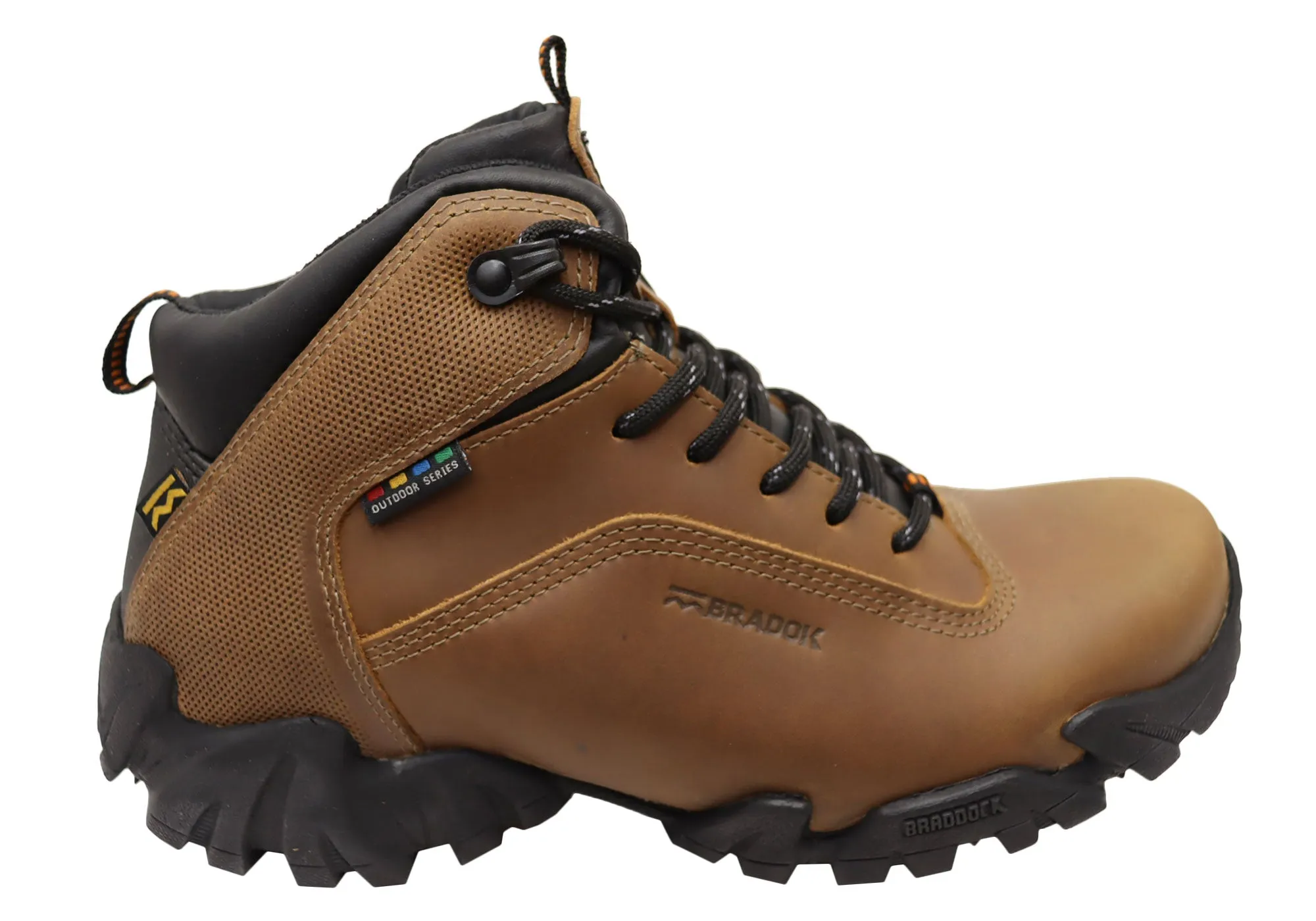Bradok Krakatoa Mid Mens Comfort Leather Hiking Boots Made In Brazil Deep Freeze