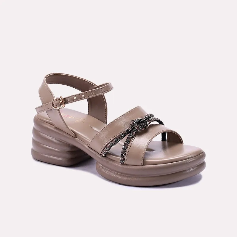 Fawn Chunky Heel Casual Sandals 0421422 Training Mode