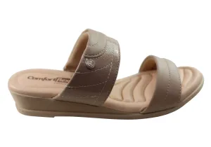 Practical Comfort Durable Travel Footwear Comfortflex Cianne Womens Comfort Wedge Slides Sandals Made In Brazil