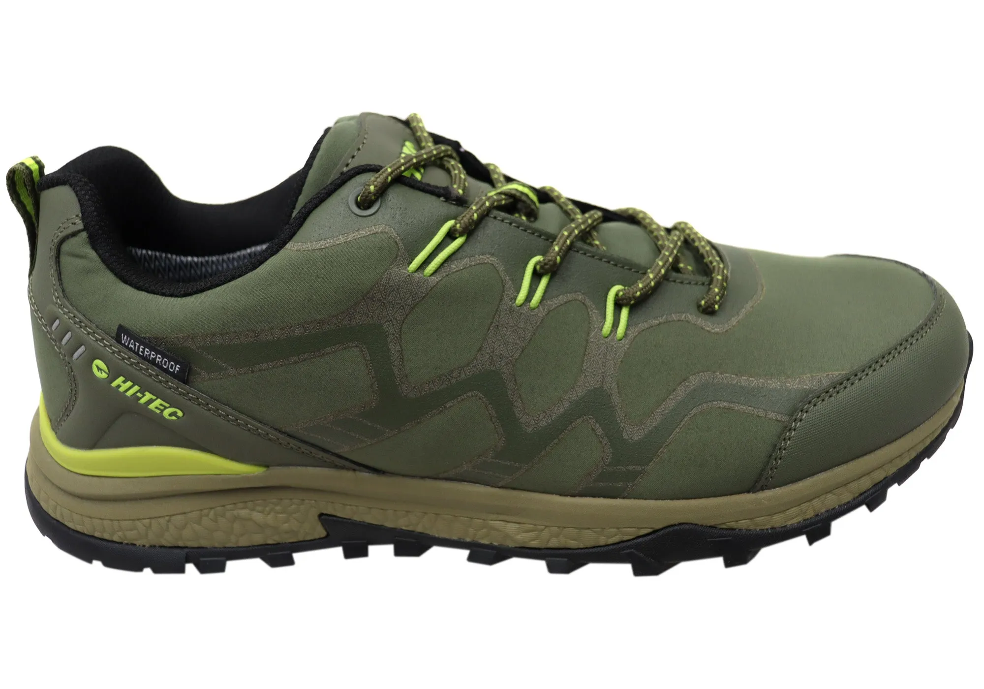 Hi Tec Mens Stinger Waterproof Lace Up Walking Shoes Precision Stitching