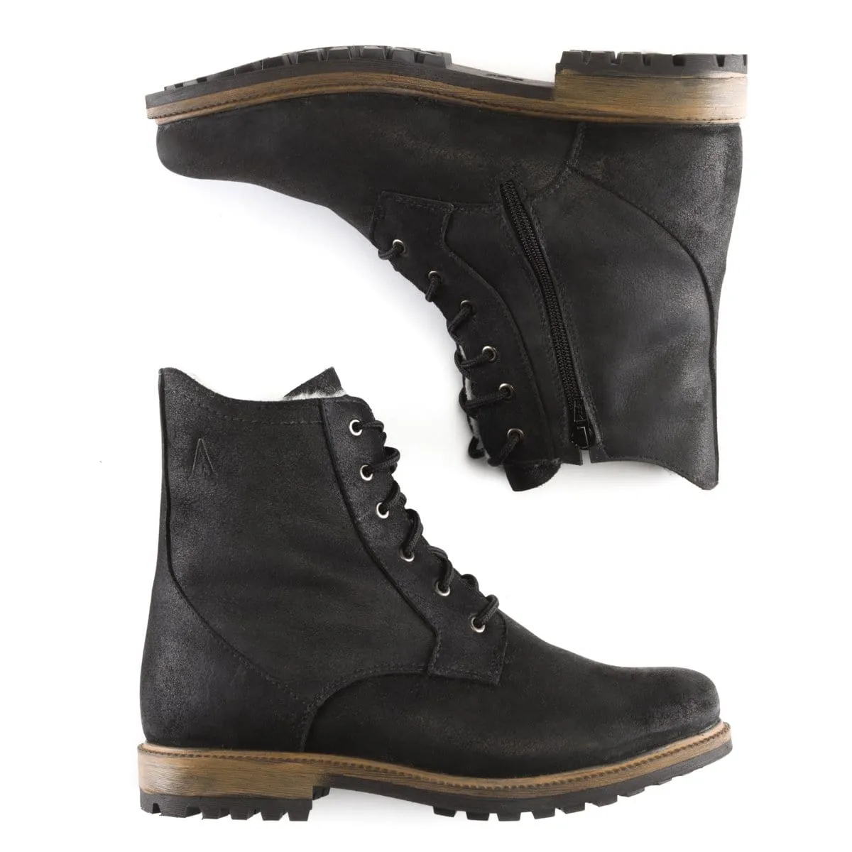 Sweat Resistant Standing Workers Anfibio Turin Side Zipper Wool Lined Boot - 4918