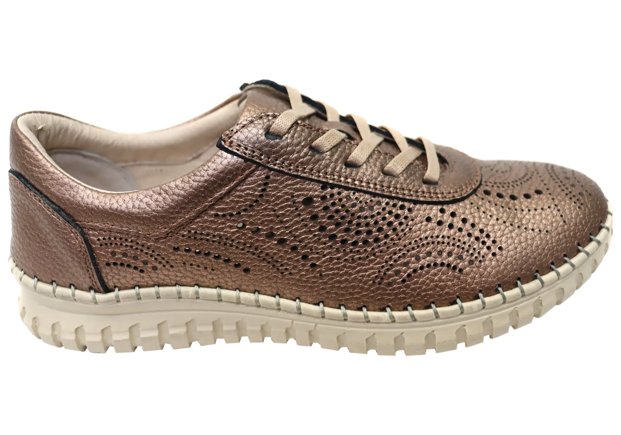 Orizonte Hazel Womens European Comfortable Leather Lace Up Shoes Walk Ease