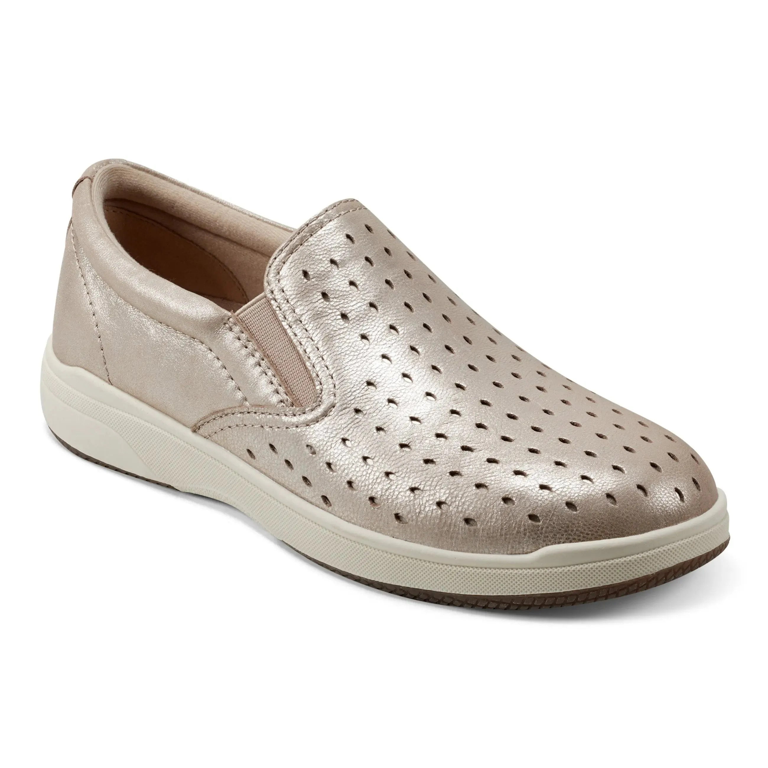 Nel Laser Cut Round Toe Casual Slip-on Sneakers Foam Base Tech Knit
