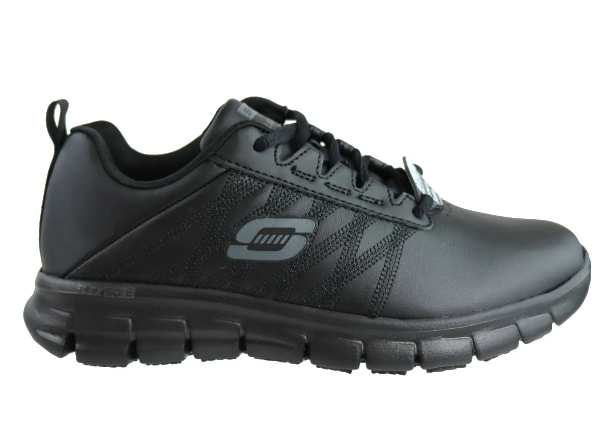 Skechers Womens Sure Track Erath Leather Slip Resistant Work Shoes Arch Technology