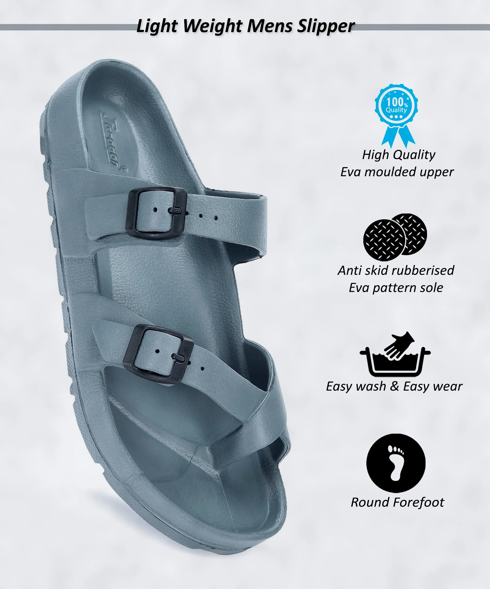 Trendy Vibe Paragon EVK3408G Men Casual Sliders | Stylish Trendy Lightweight Slides | Casual & Comfortable Slippers | Everyday Use