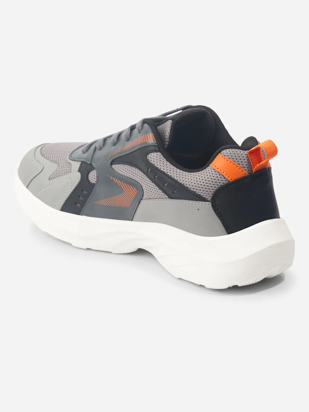 Moisture Wicking Sockliner Men's Grey Lace Up Sneakers (IX7128)