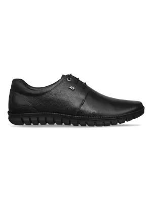 Team Lead Men's Black Comfort Fit Semi Formal Lace Up (ID2072L)