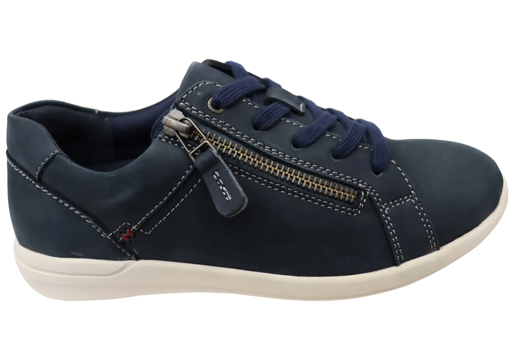 Scholl Orthaheel Womens Leather Comfortable North Sneakers Shoes Slip-On Style Lake Side