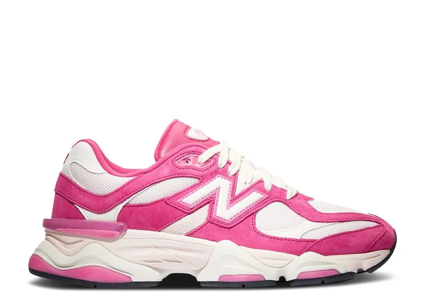 New Balance 9060 Fuchsia Pink Clean White Buckle Fit