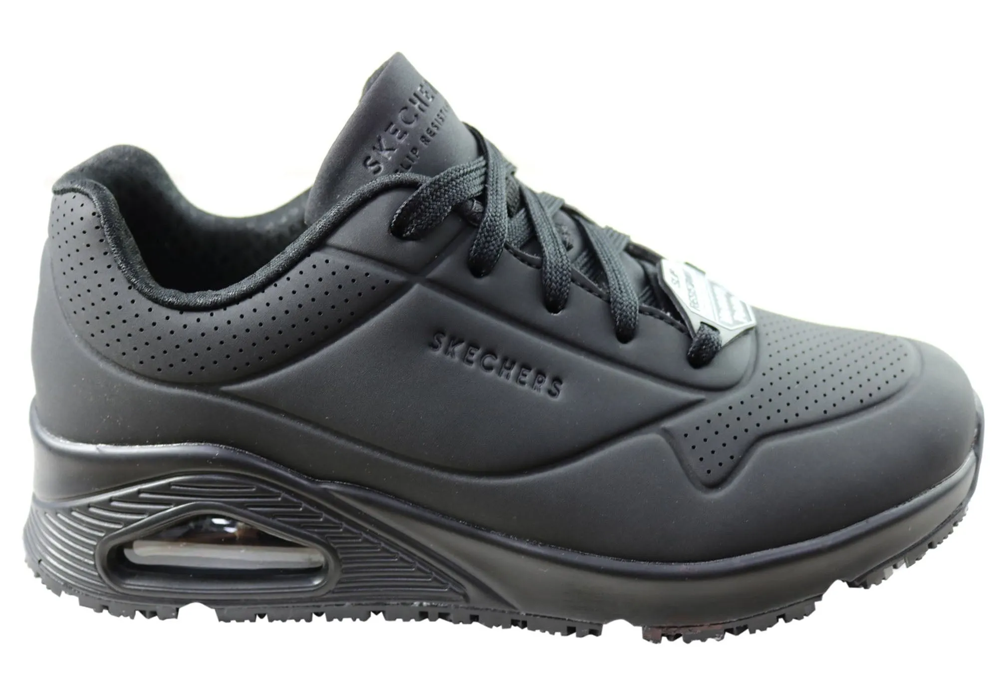 Clean Shape Skechers Womens Relaxed Fit Uno Slip Resistant Comfortable Work Shoes