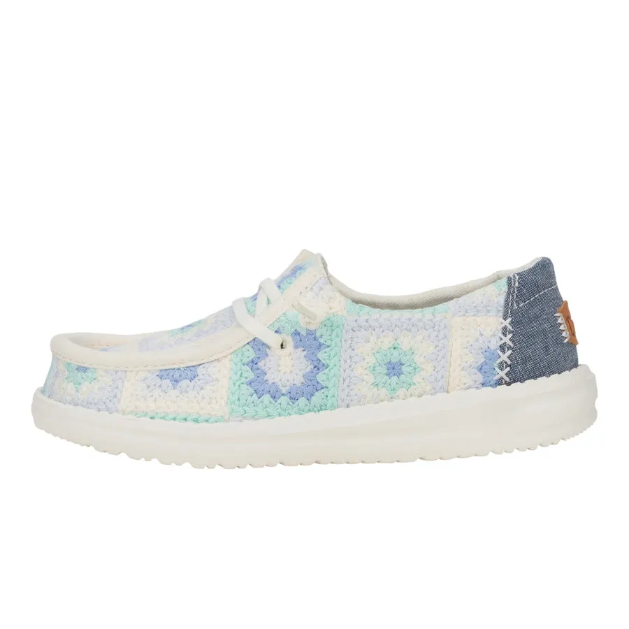 Structured Shoe Wendy Youth Cottage Crochet - Bay Blue/Multi
