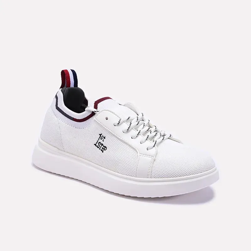 White Walking Sneakers For Men 0120546 Pressure Relief