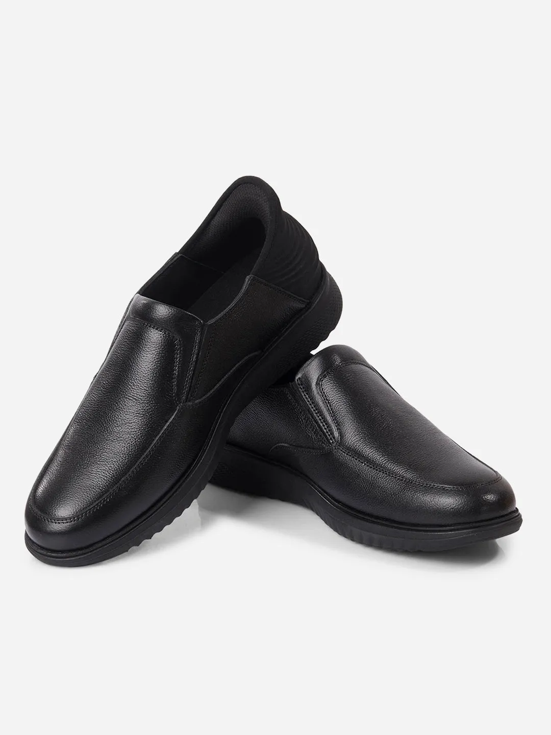 Suede Soft Lead Step Men's Black Slide N Go Slip On (ID2275)