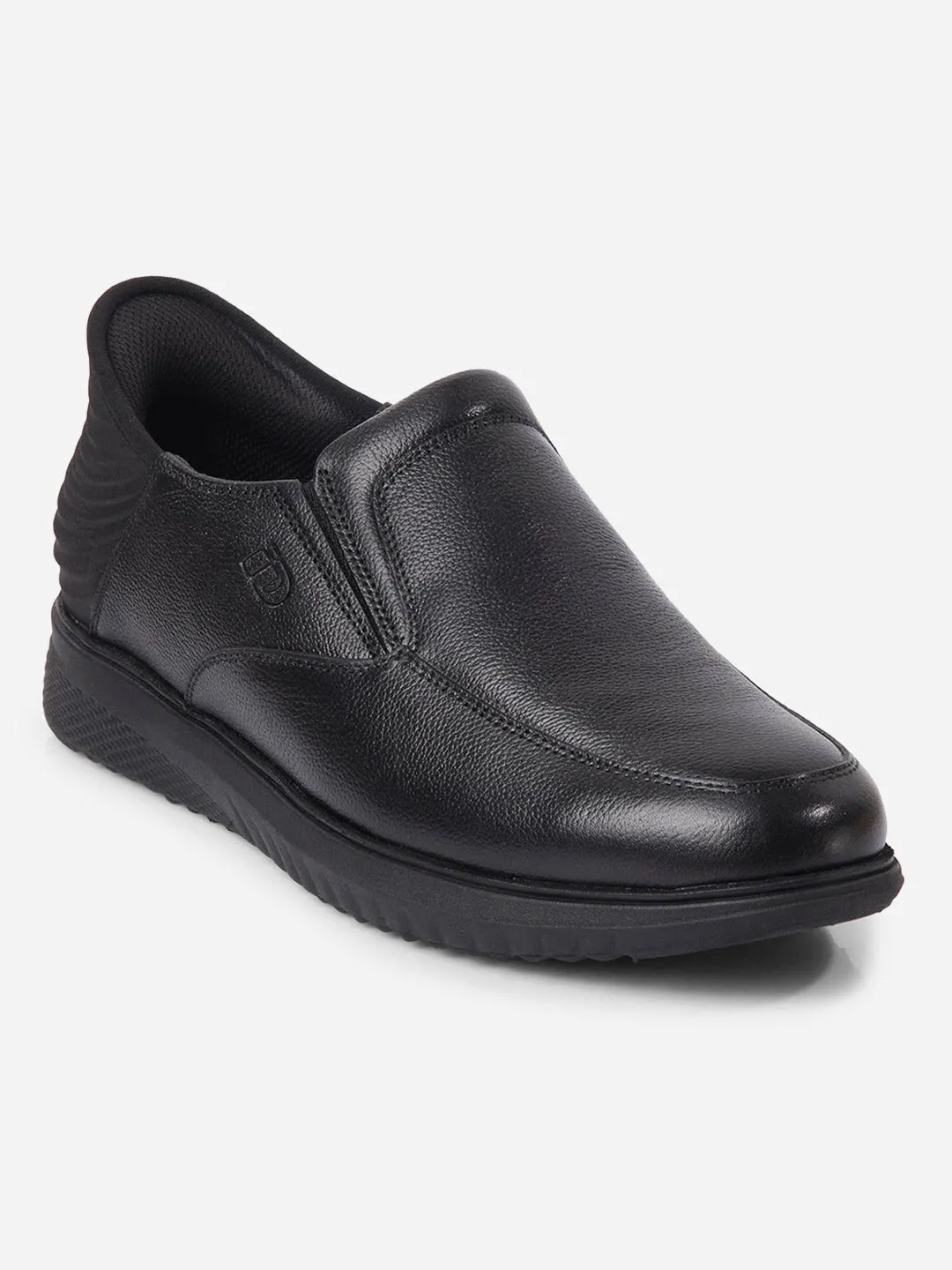 Comfortable Heel Travel Easy Men's Black Slide N Go Slip On (ID2275)