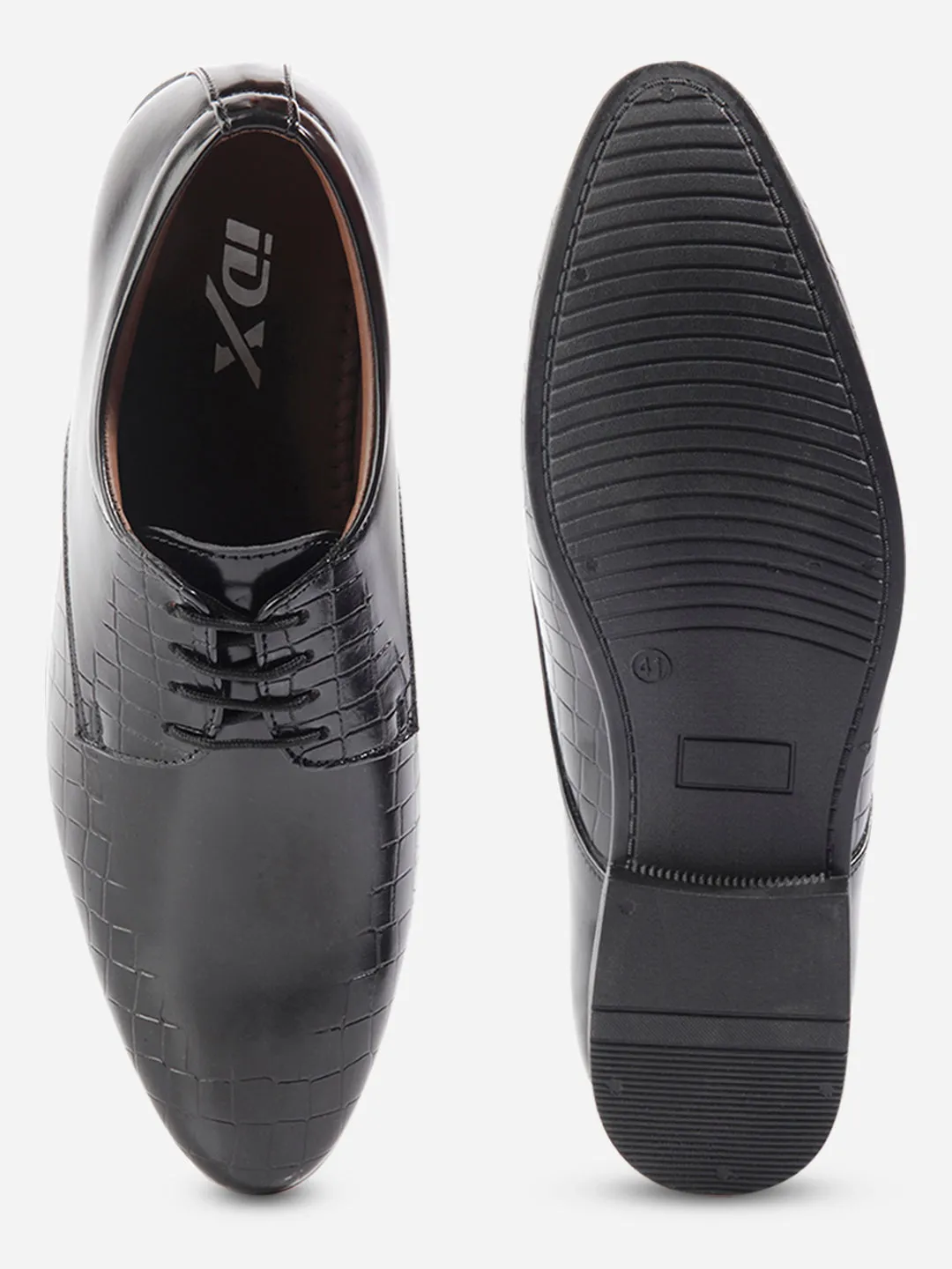 Refined Style Men's Black Regular Toe Lace Up Formal (IX1072)