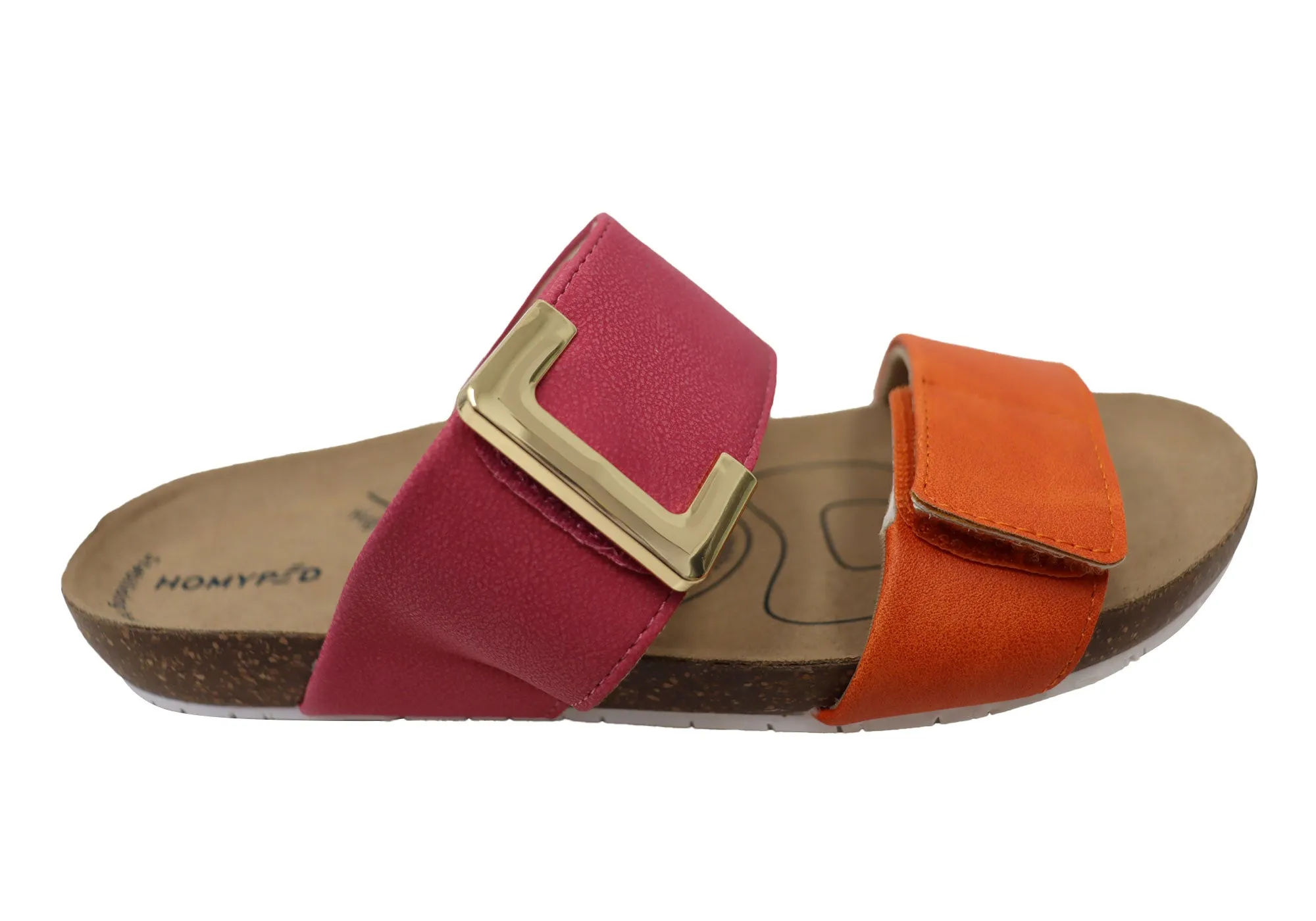 Boho Mood Homyped River Slide Womens Comfort Supportive Wide Fit Slides Sandals