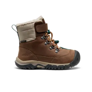 Cushioned Step Cold Climate Little Kids' Kanibou Waterproof Winter Boot  |  Dark Earth/Roasted Pecan
