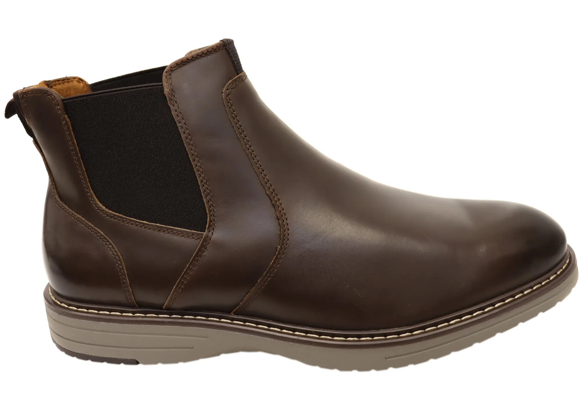 Comfortable Upper High Arch Nunn Bush By Florsheim Mens EE Extra Wide Griff Plain Toe Chelsea Boot