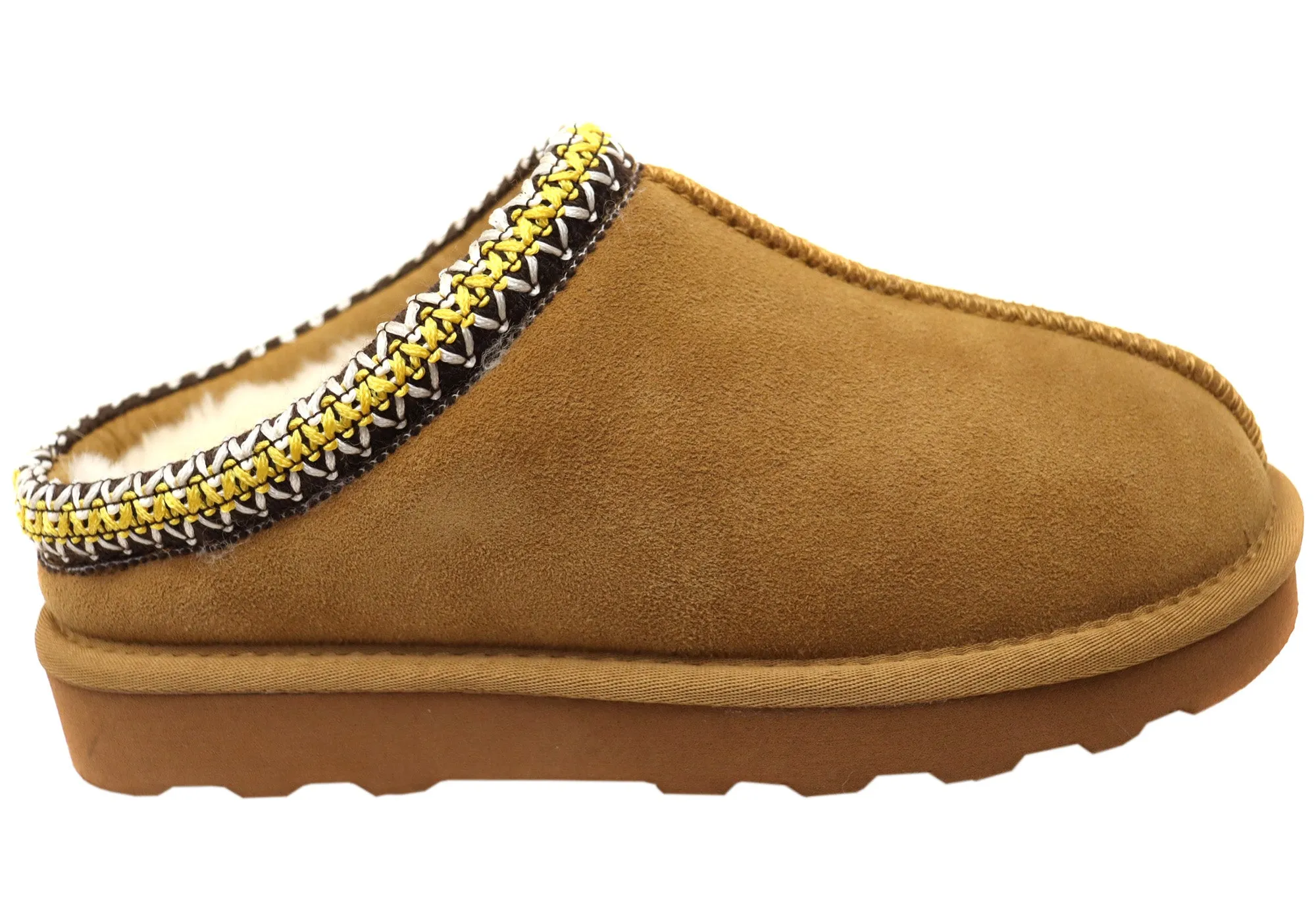 Grosby Brandy Ugg Womens Comfortable Open Back Slippers Simple Travel Fit