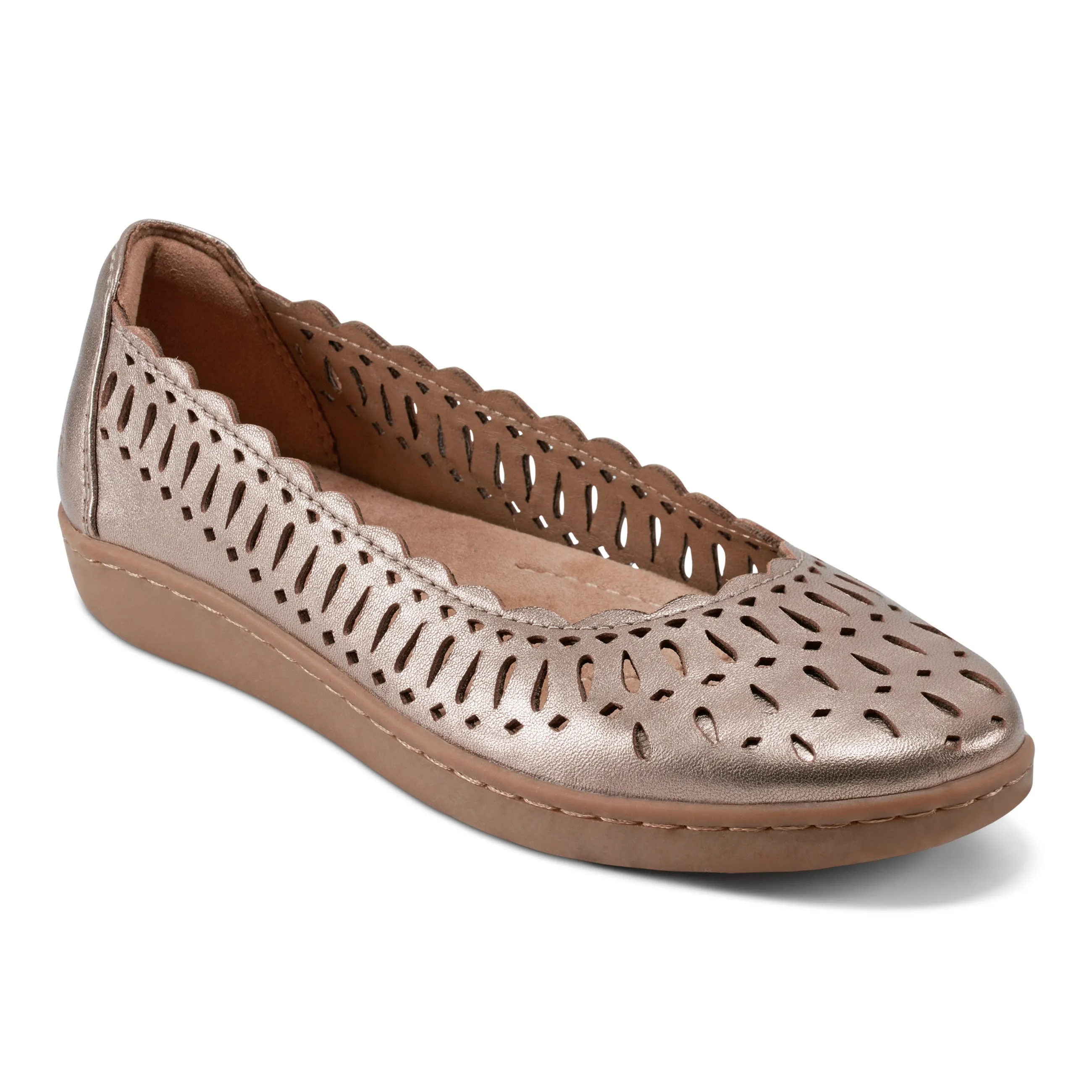 zipper Digital Run Luna Round Toe Casual Slip-on Ballet Flats