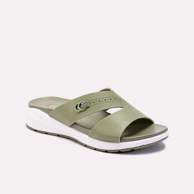 Green Comfy Casual Slippers 0413326 Neutral Base