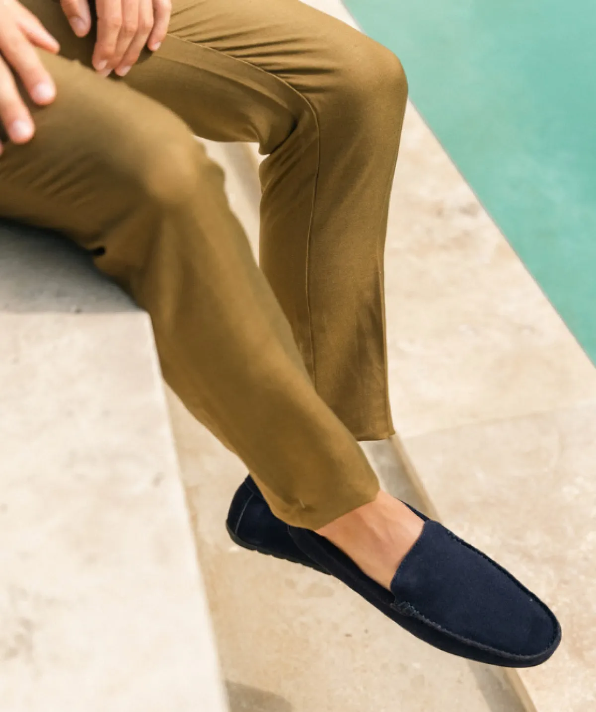 Italian Shade Mocassin DANDY Veau Velours Bleu Marine