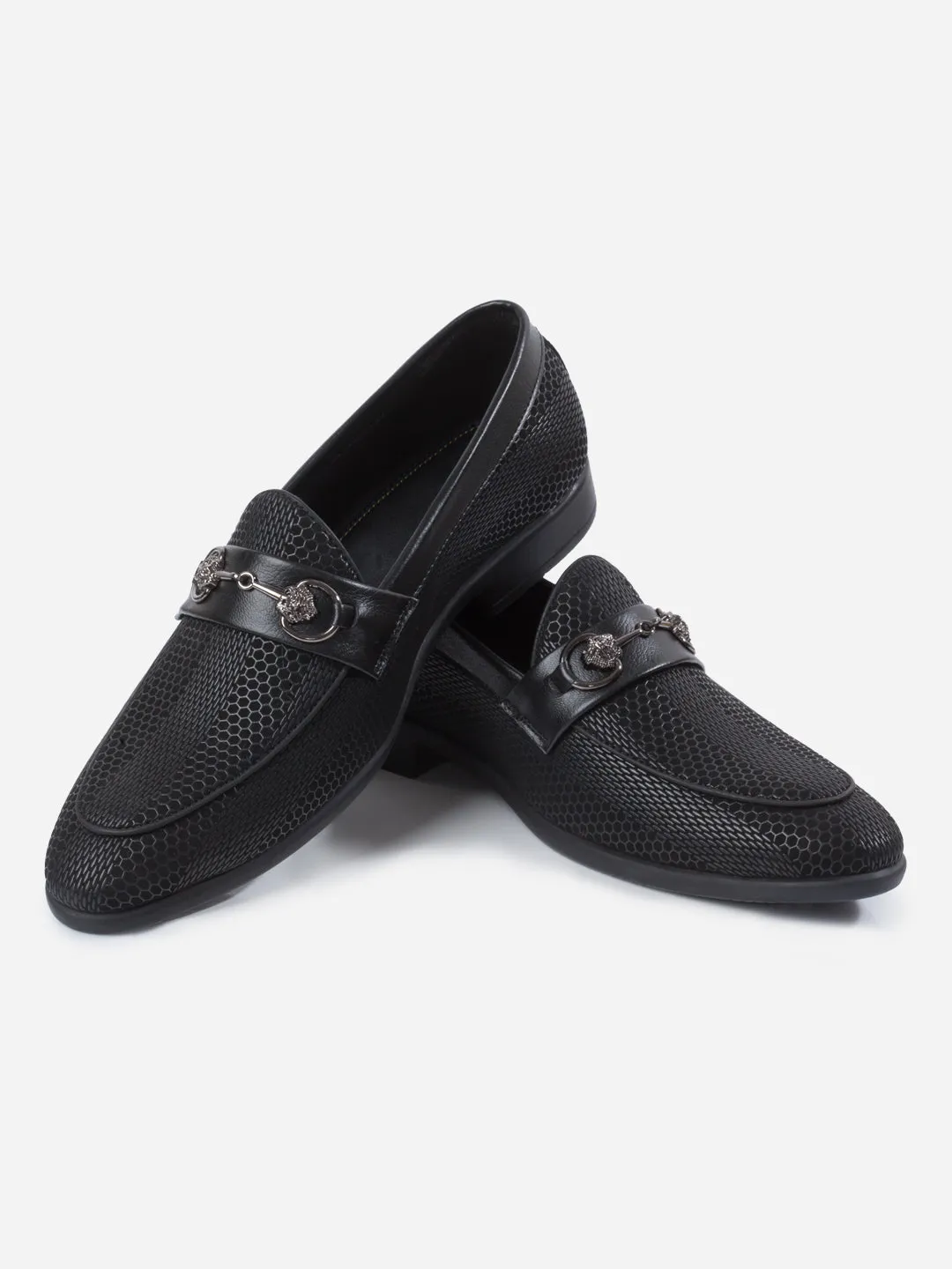 Style Pace Heel Guard Men's Black 3D Finish Fashion Slip On (IX1085)