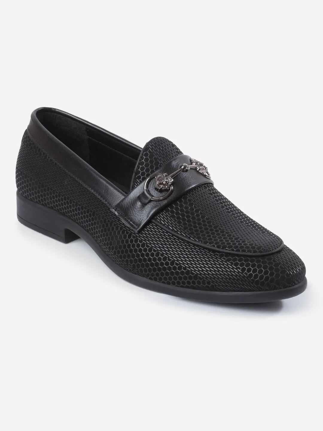 Confidence Fit Italian Cut Men's Black 3D Finish Fashion Slip On (IX1085)
