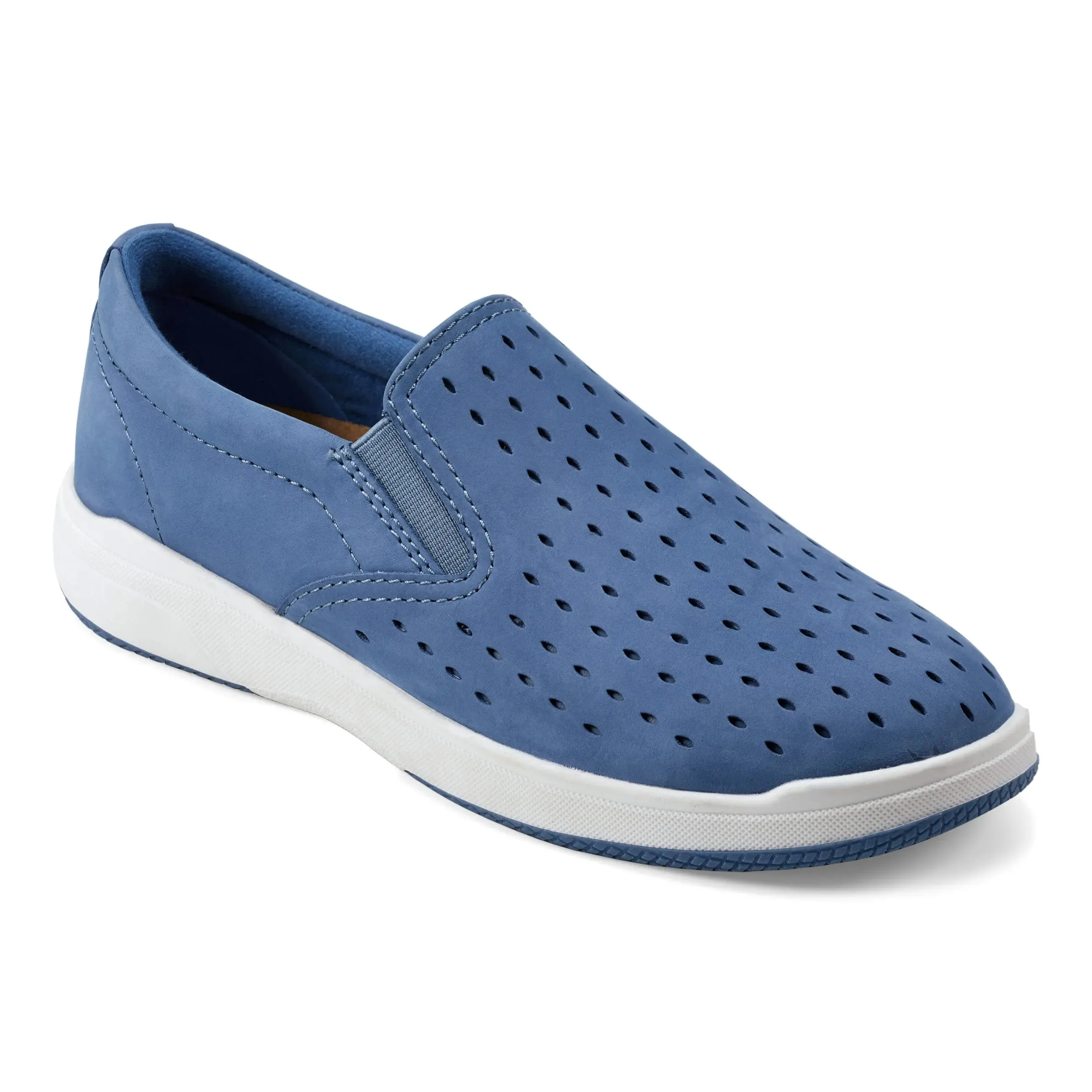 slow walk Stride Bold Nel Laser Cut Round Toe Casual Slip-on Sneakers