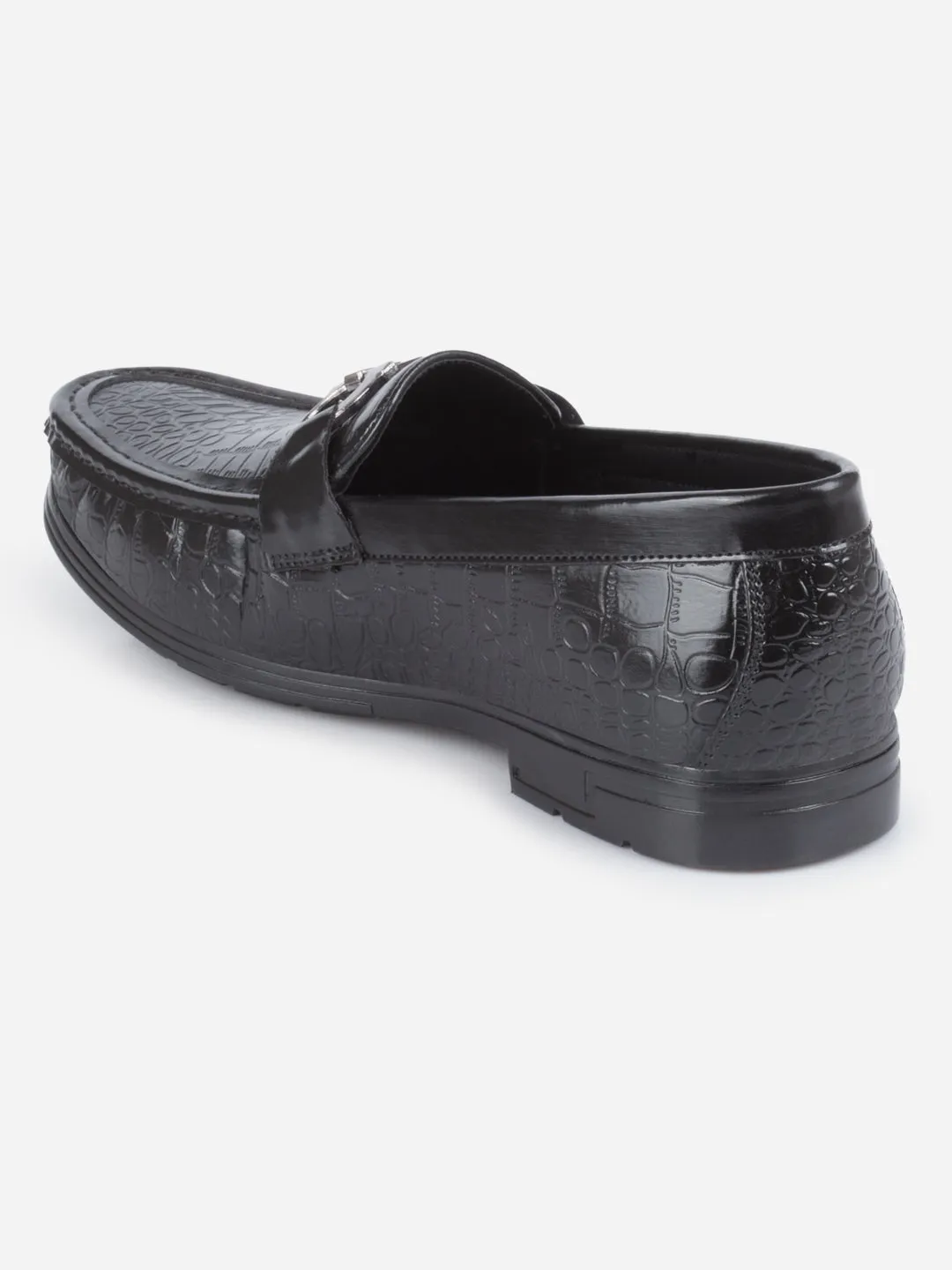 Club Night hypoallergenic Men's Black Moc Toe Buckle Loafer (IX4116)
