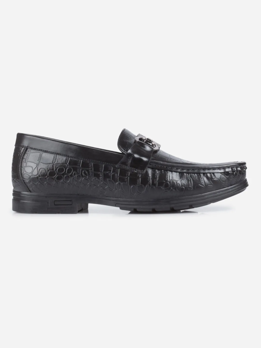 Men's Black Moc Toe Buckle Loafer (IX4116) Loafer Style