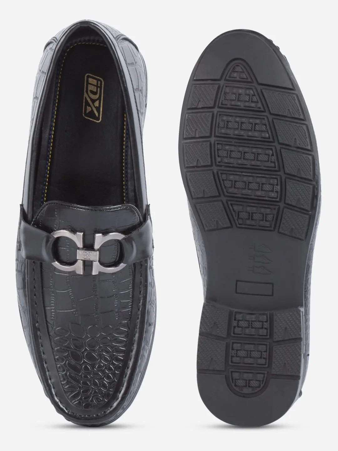 Sport Sharp Men's Black Moc Toe Buckle Loafer (IX4116)
