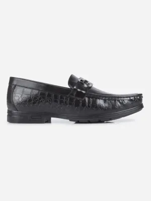 Men's Black Moc Toe Buckle Loafer (IX4116) Loafer Style