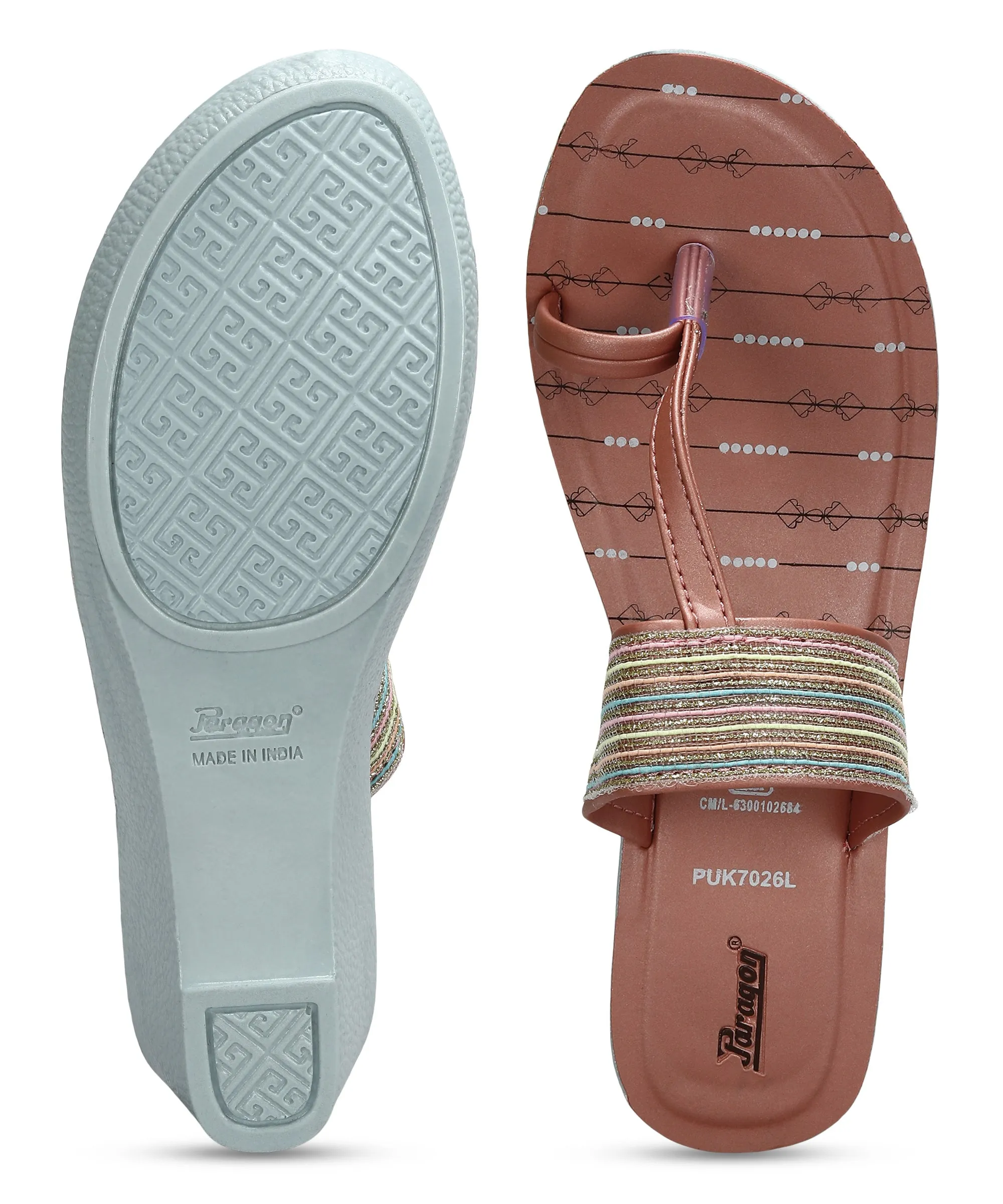 Paragon Women's Peach Wedge Sandals with Cushioned Sole and Sturdy Construction for Everyday Use Vegan Material hypoallergenic material