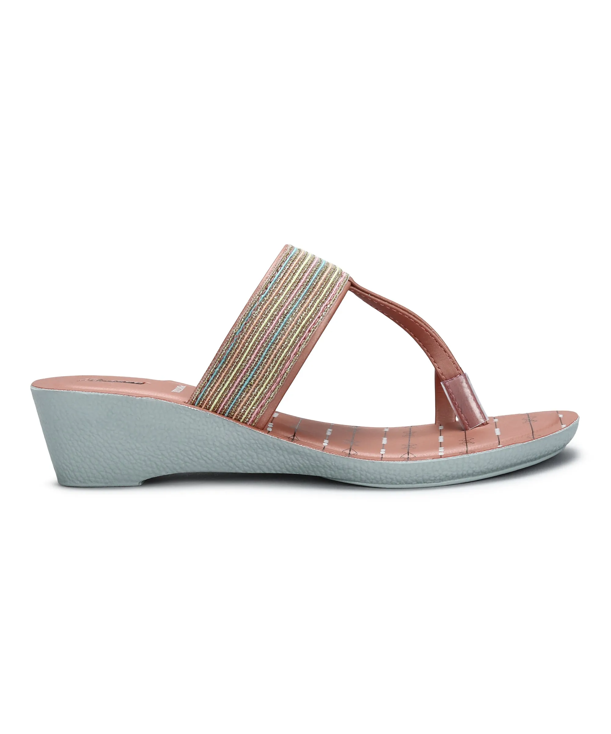 Paragon Women's Peach Wedge Sandals with Cushioned Sole and Sturdy Construction for Everyday Use Balanced feel
